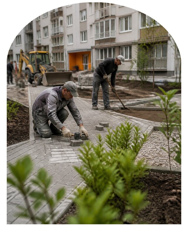 Благоустройство двора многоквартирного дома в Мелеузе